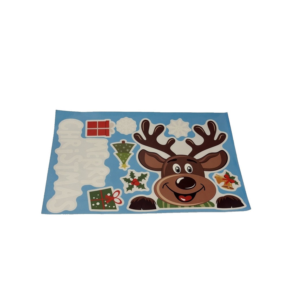 NEW Christmas Window Craft Stickers Reindeer Santa Snowflakes Holiday Decor